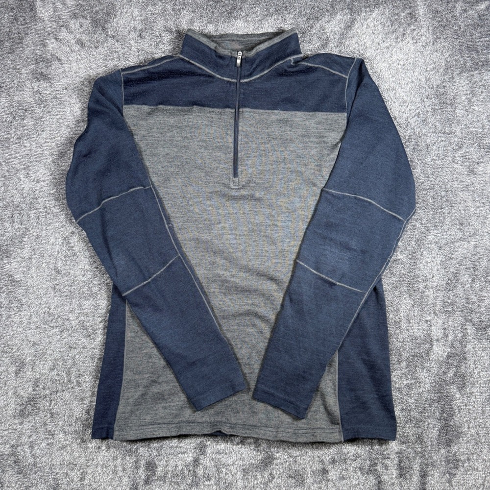 Kuhl Interceptr Mens Small 1/4 Zip Fleece Pullover Navy Gray 3127
